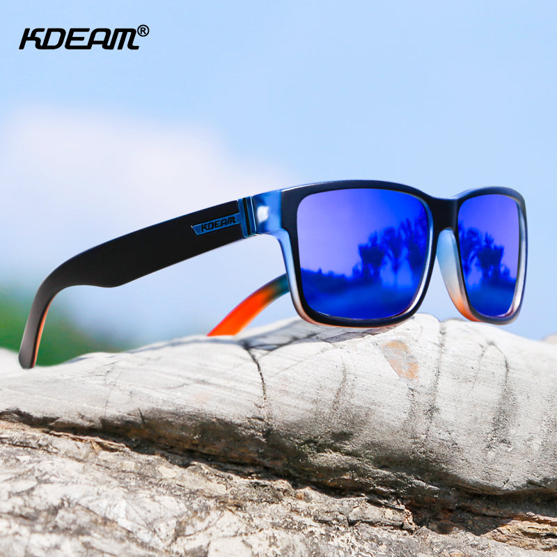 Oversized Sunglasses with V Middle Cut and UV400 - C8 Blue / As the picture